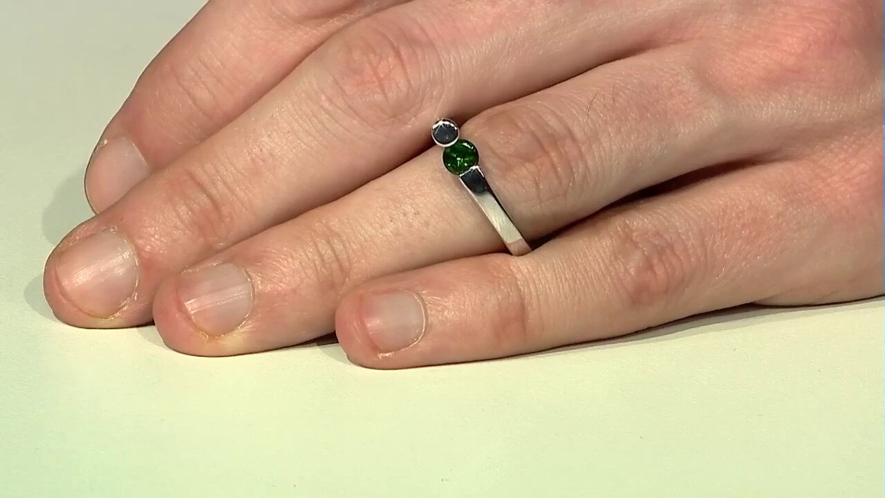 Zilveren Ring Met Een Russische Diopsied 6338LV Juwelo Sieraden