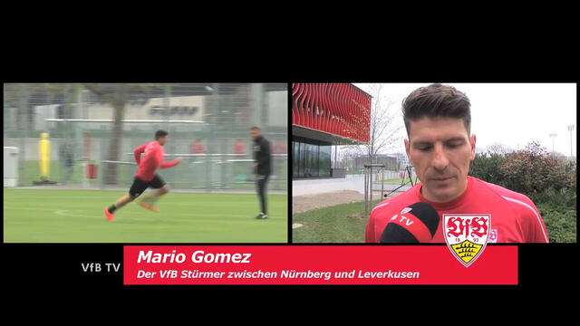 Mario Gomez vor dem Spiel gegen Bayer Leverkusen