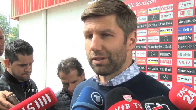 Die Presserunde mit Sportvorstand Thomas Hitzlsperger