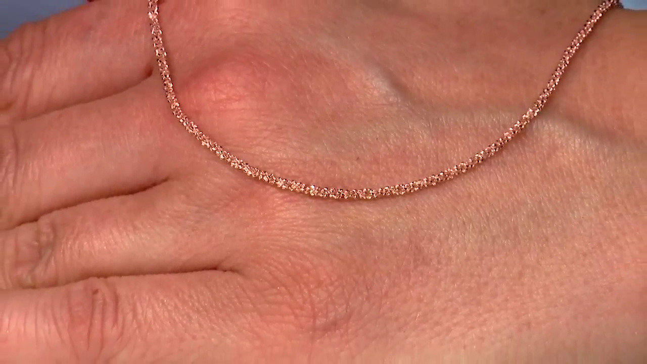 Video Catenina Criss Cross in argento 925 placcato oro rosa - 45 cm - 3,6 g