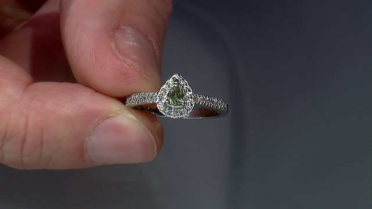Video Anello placcato in platino con Tormalina Cuprian