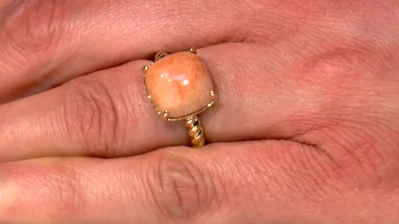 Video Zilveren ring met een Honing Jadeiet (Annette)
