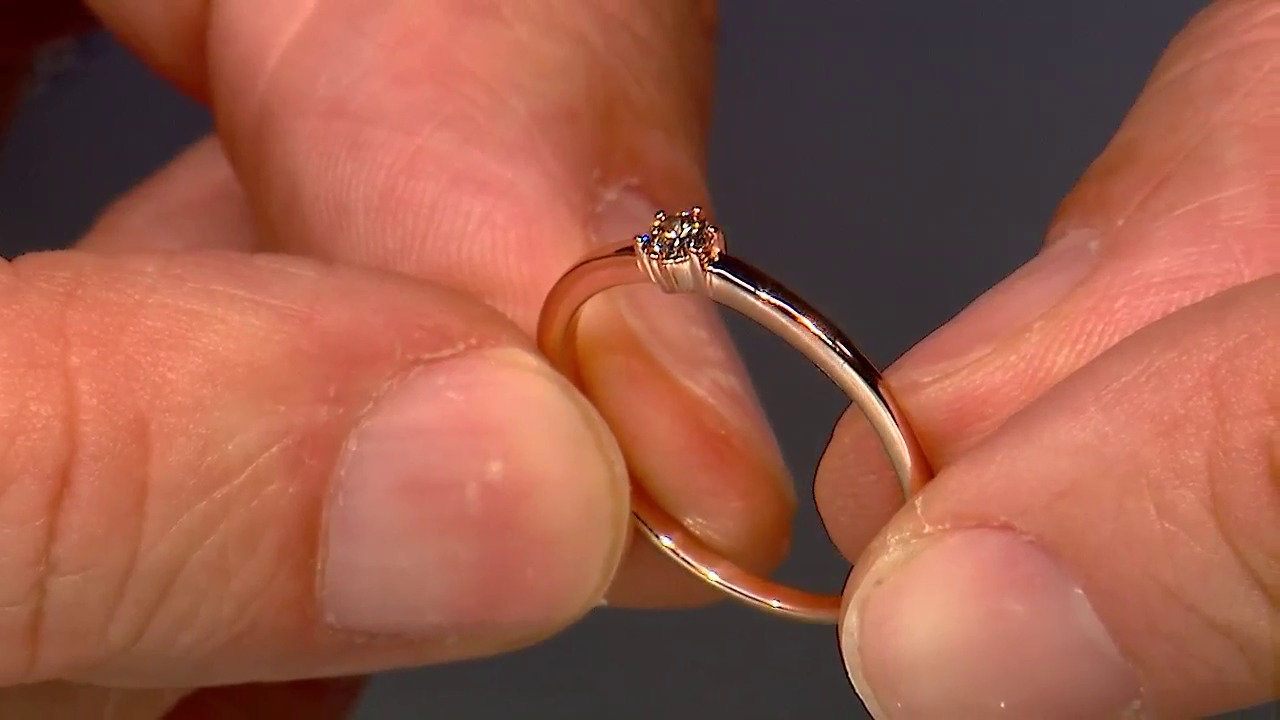 Video Anello in oro con Diamante Rose de France SI1 di Argyle (Annette)