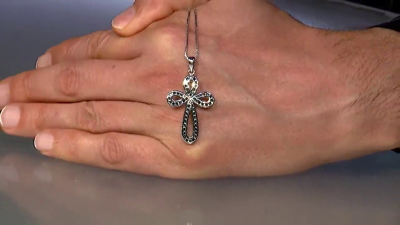 Video Ciondolo placcato in platino con Diamante Fancy