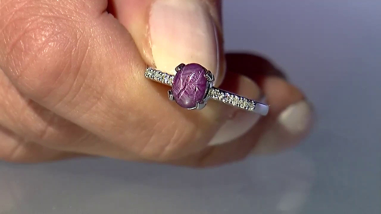 Video Channapatna Star Ruby Silver Ring
