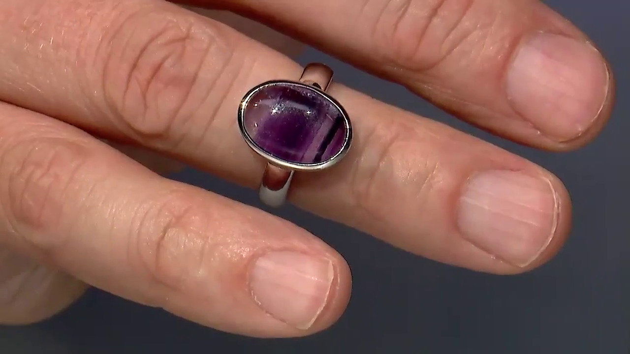 Video Zilveren ring met een fluoriet