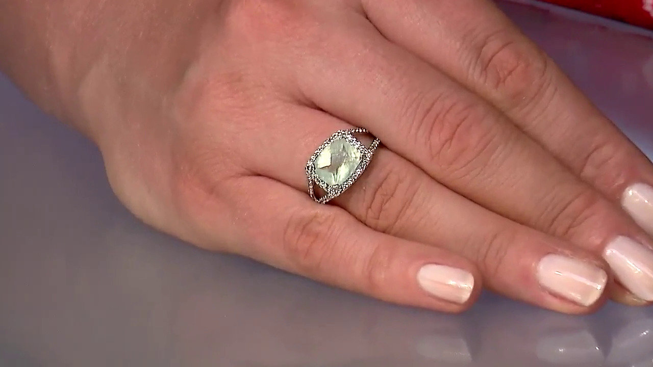 Video Anello in argento con Prehnite