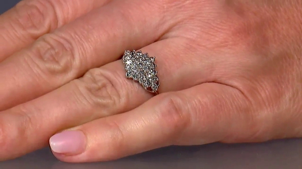 Video Anello placcato in platino con Diamante Cioccolato