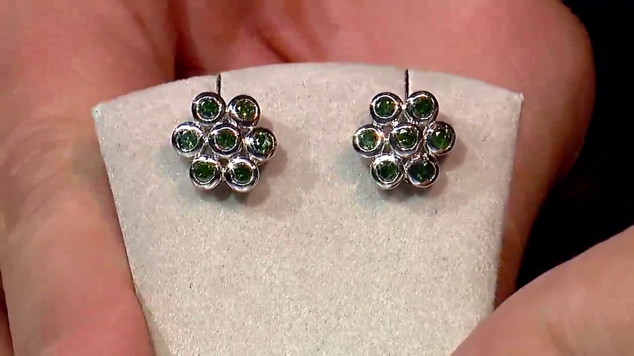 Video Zilveren oorbellen met Fancy diamanten
