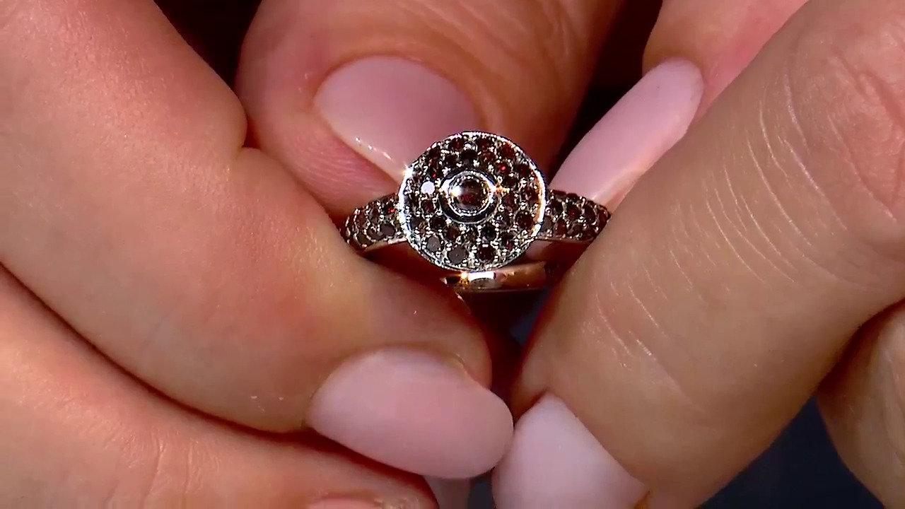 Video Anello placcato in platino con Diamante Fancy