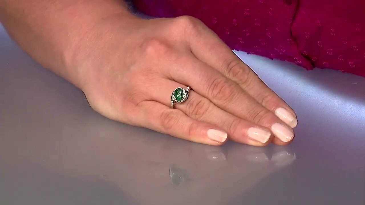 Video Anillo en plata con Esmeralda de Bahía