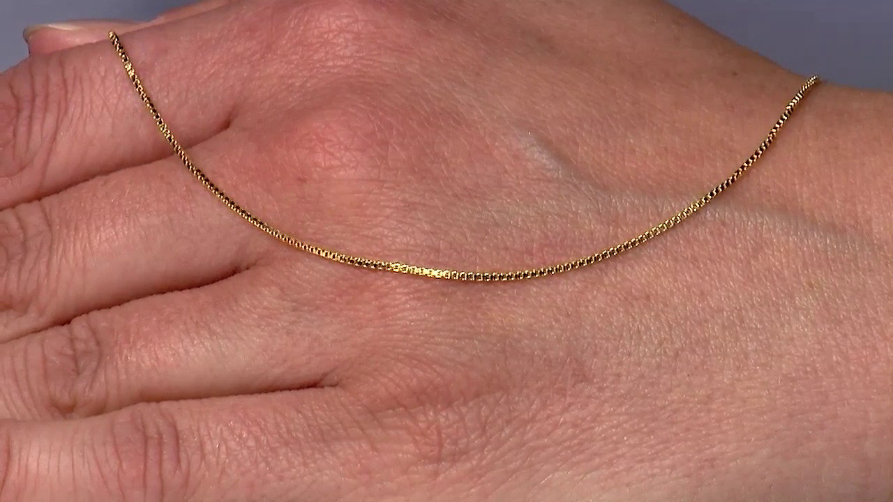 Video Catenina veneziana in argento placcato oro giallo - 50 cm - 2,2 g