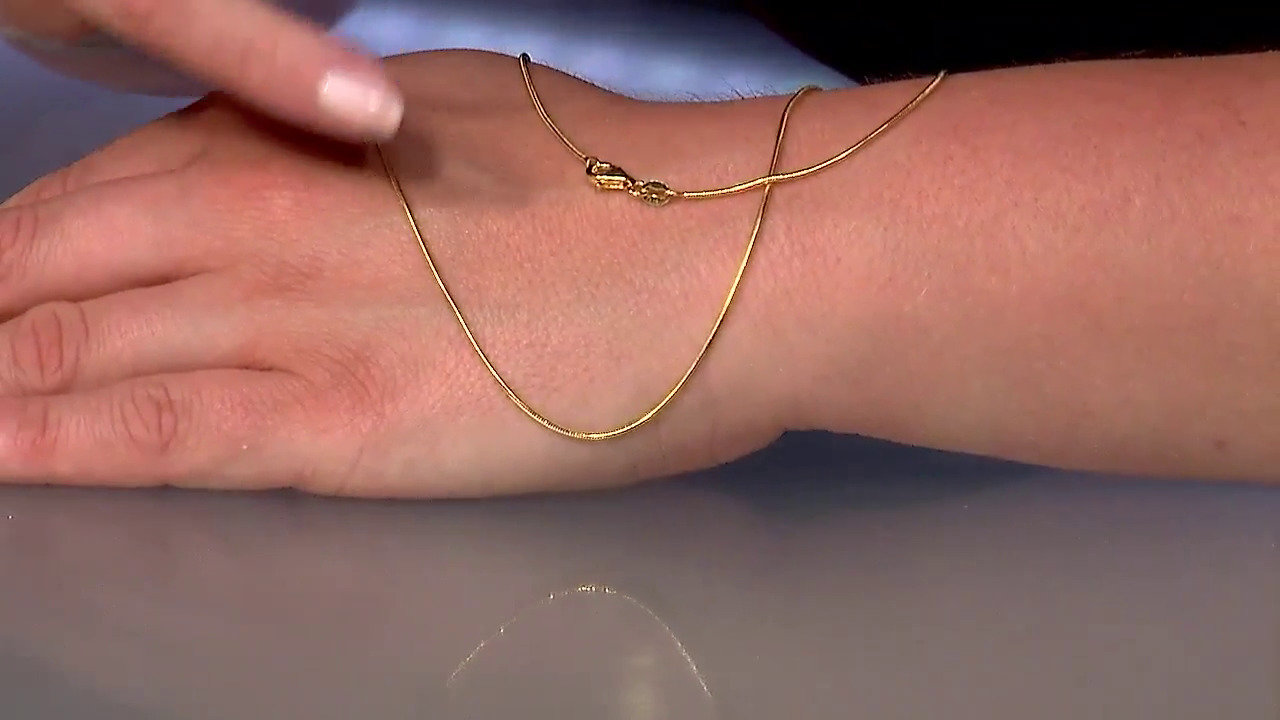 Video Catenina a serpente in argento 925 placcata oro giallo - 50 cm - 4,2 g