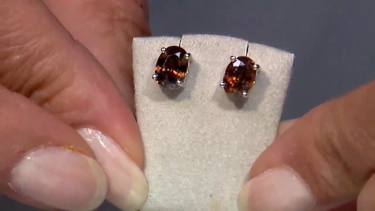 Video Orecchini in argento con Zircone Cannella