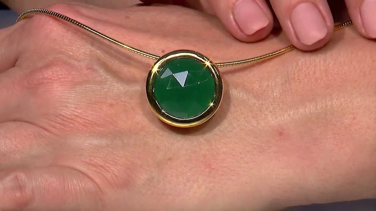 Video Green Agate Silver Pendant (MONOSONO COLLECTION)