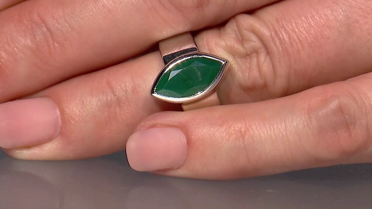 Video Anello in argento con Onice Verde (MONOSONO COLLECTION)