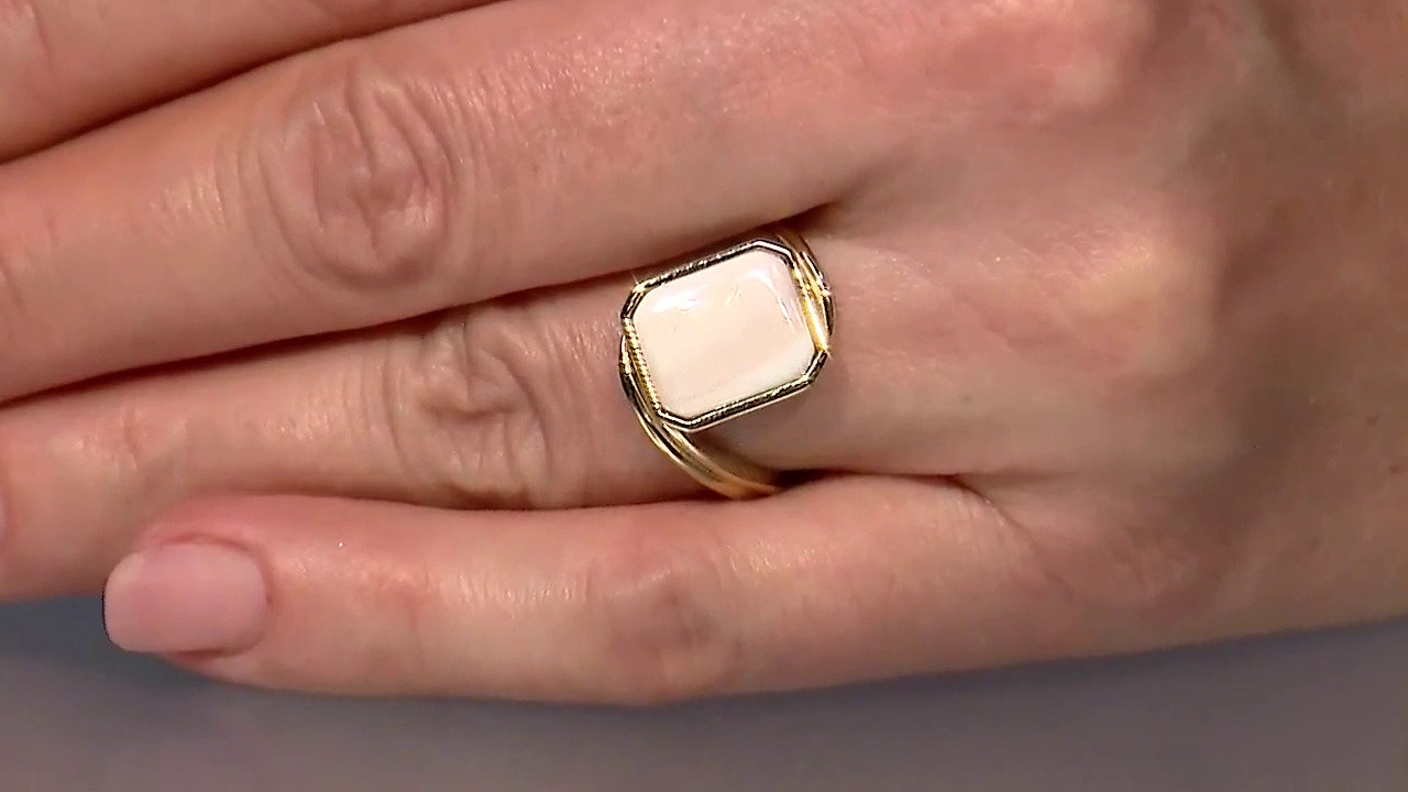 Video Zilveren ring met een parelmoer (MONOSONO COLLECTION)