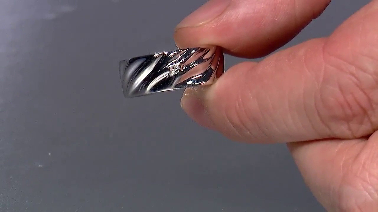 Video Zilveren ring met een SI1 (H) Diamant (de Melo)