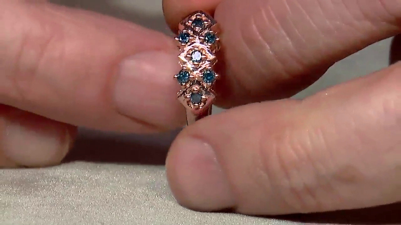 Video Anello placcato in oro con Diamante Fancy