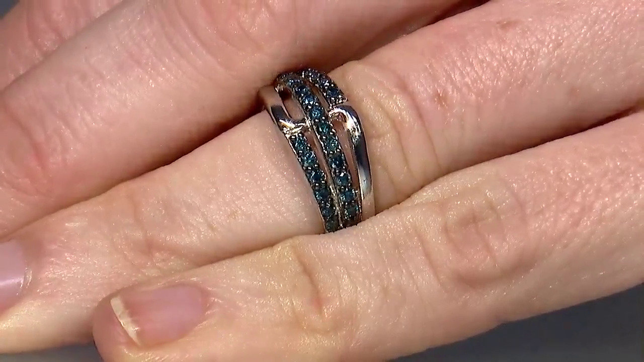 Video Zilveren ring met Fancy diamanten