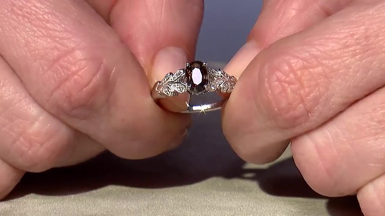 Video Zilveren ring met een kaneel zirkoon