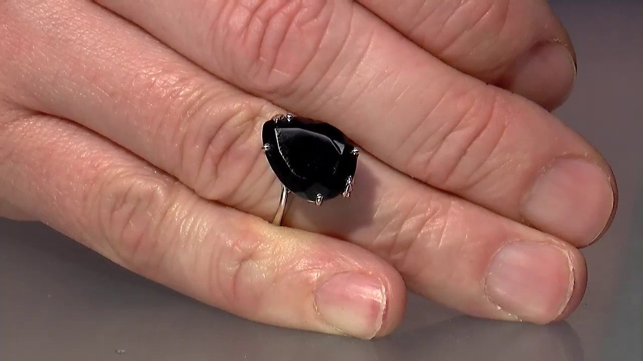 Video Black Onyx Silver Ring