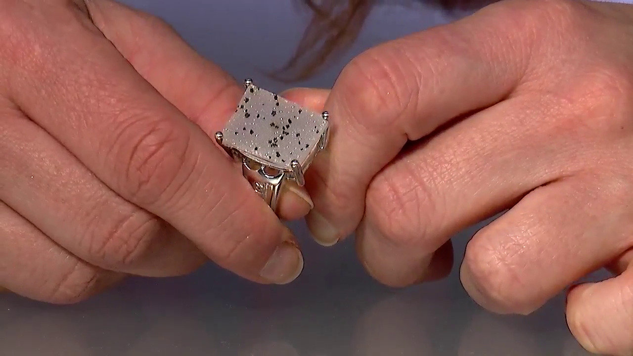 Video Anello in argento con Agata Glitter