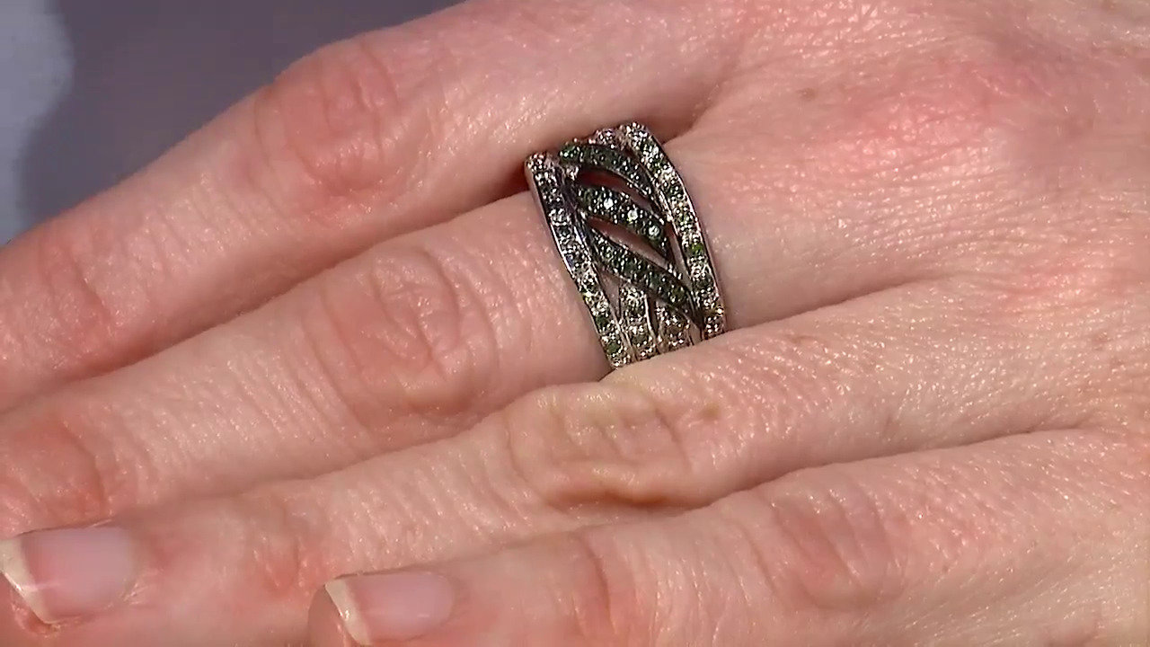 Video Zilveren ring met Fancy diamanten