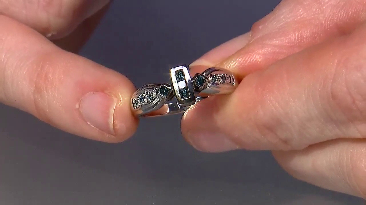 Video Fancy-Diamant-Silberring