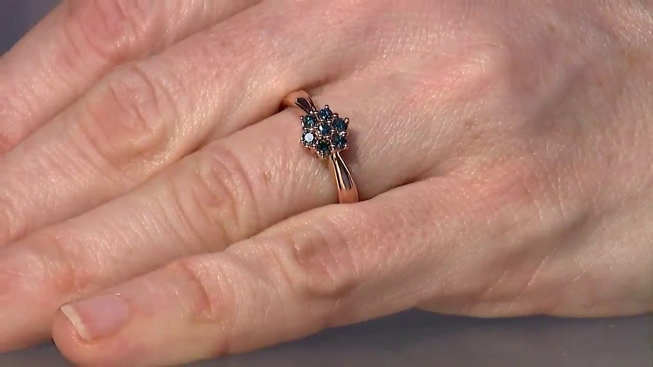 Video Anello placcato in oro con Diamante Fancy