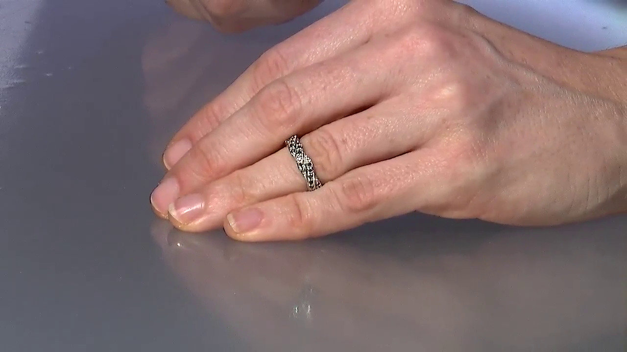 Video Anello placcato in platino con Diamante Fancy
