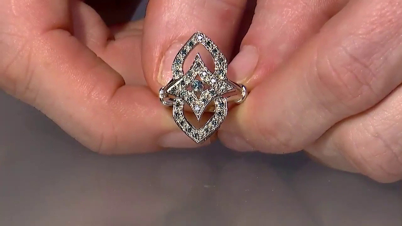 Video Anillo en plata con Diamante fantasía