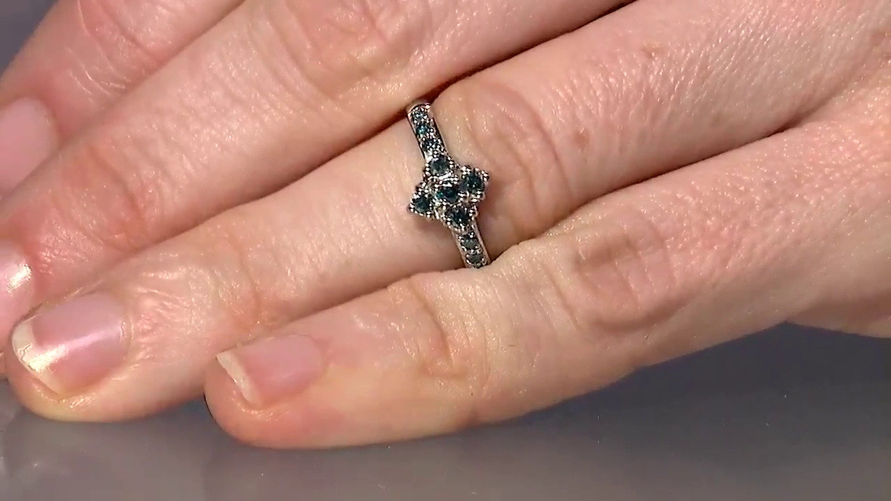 Video Anello placcato in platino con Diamante Fancy