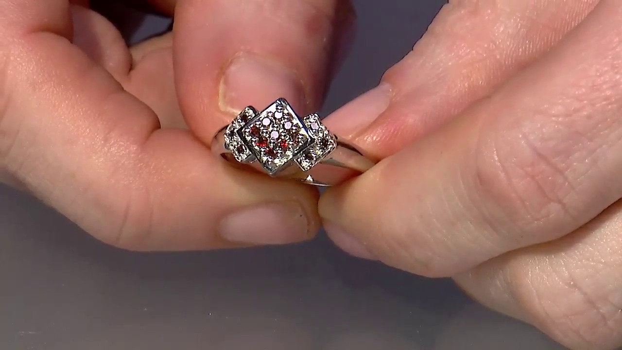 Video Fancy Diamond Silver Ring