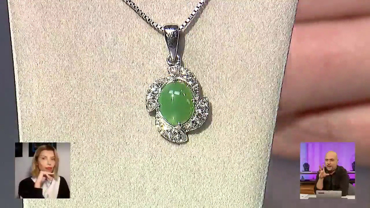 Video Ciondolo in argento con Crisoprasio Imperiale