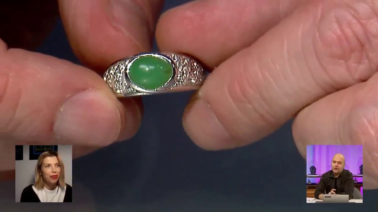 Video Anello in argento con Crisoprasio Imperiale