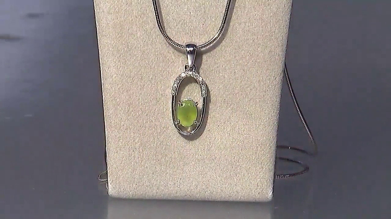 Video Ciondolo in argento con Opale Verde Brasiliano