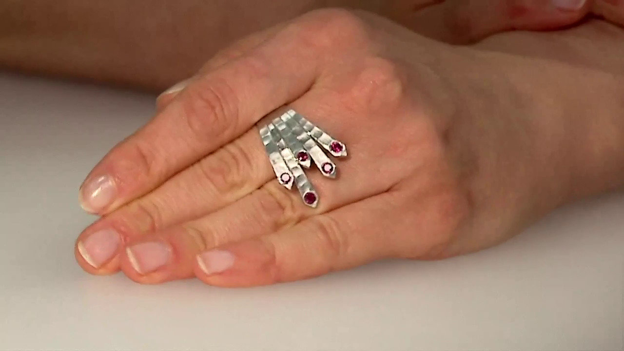 Video Zilveren ring met rhodolieten