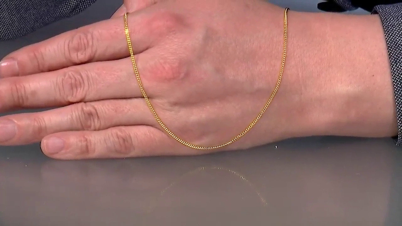 Video Catenina groumette in argento placcato oro giallo - 50 cm - 2,8 g