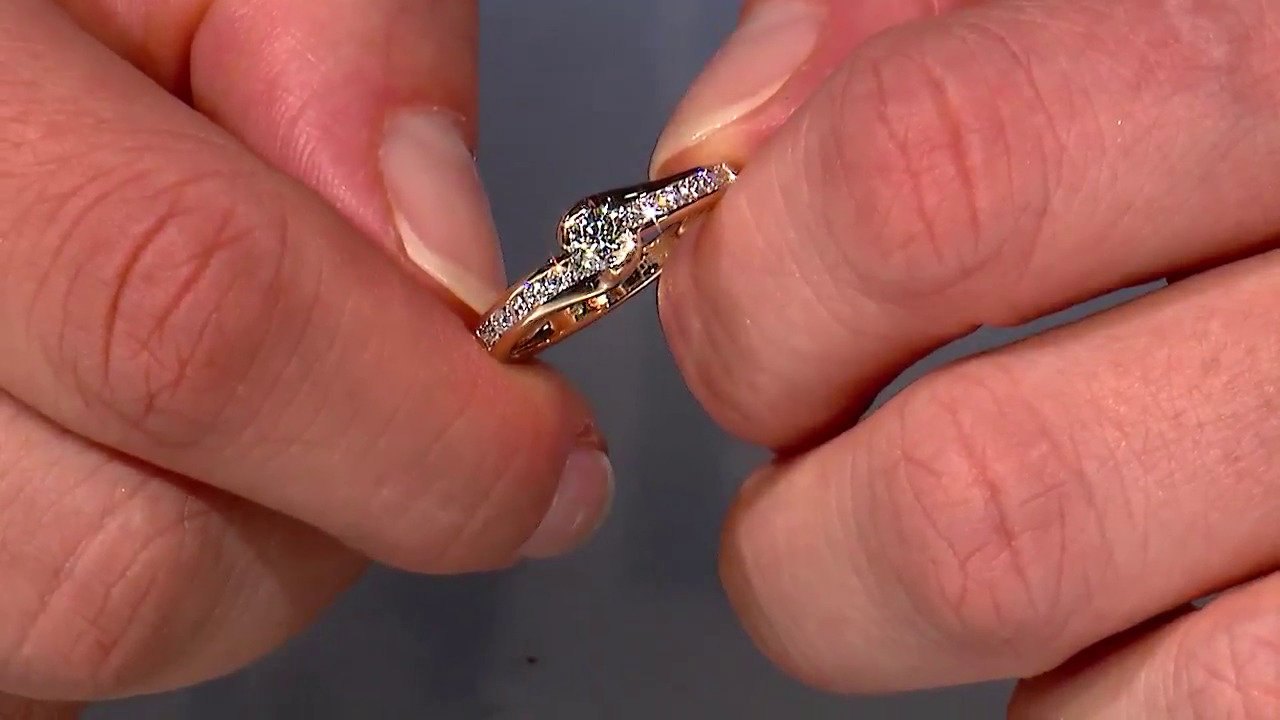 Video 14K SI1 (G) Diamond Gold Ring (Annette)