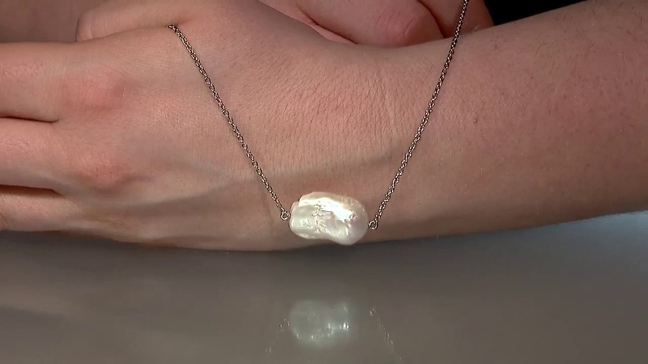 Video Collana in argento con Perla di Acqua Dolce