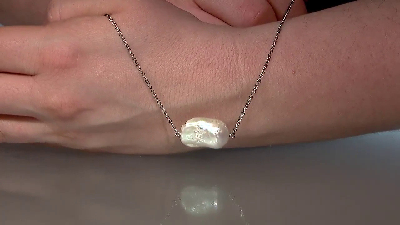 Video Freshwater pearl Silver Necklace