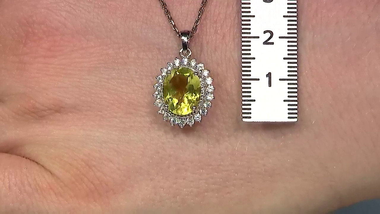 Video Ciondolo in argento con Quarzo Ouro Verde