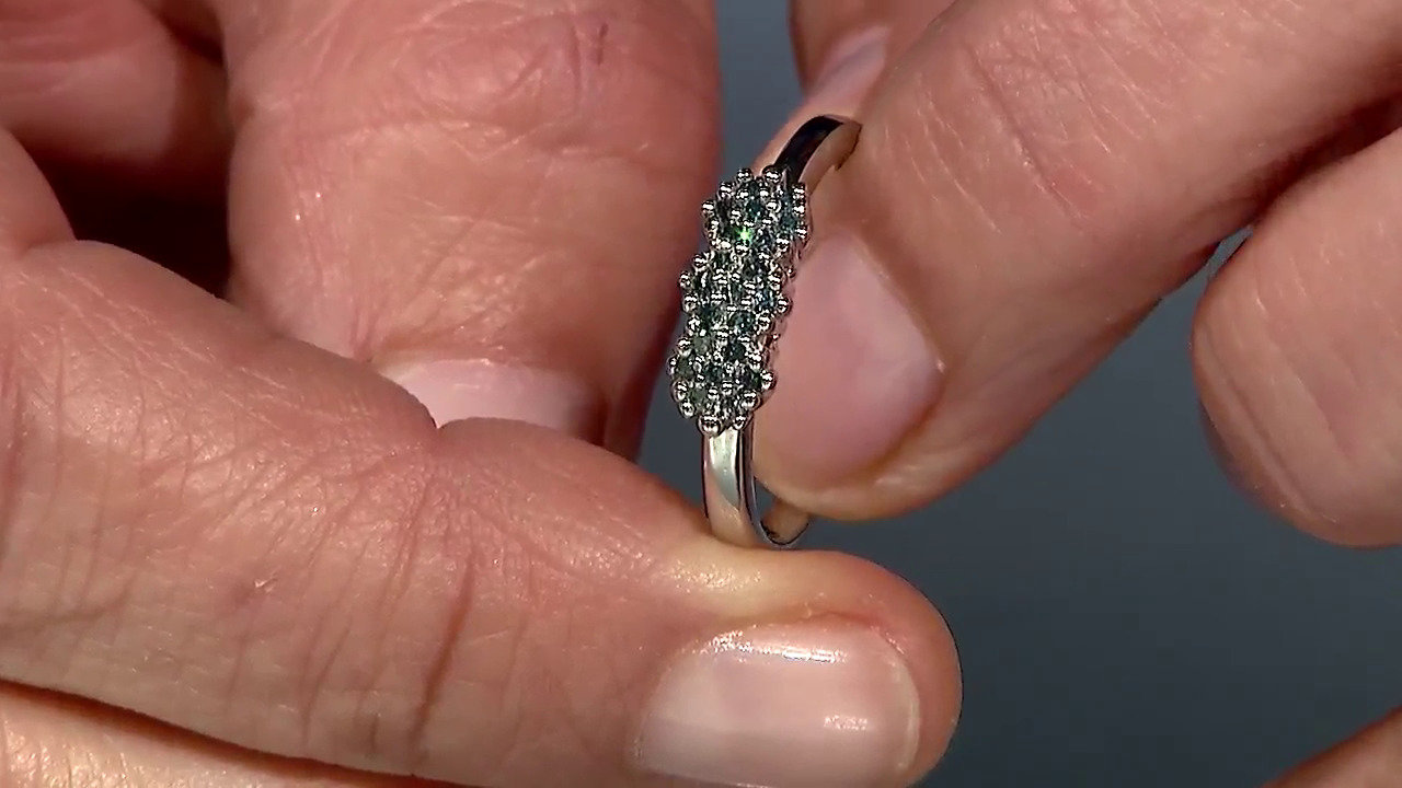 Video Anello placcato in platino con Diamante Fancy