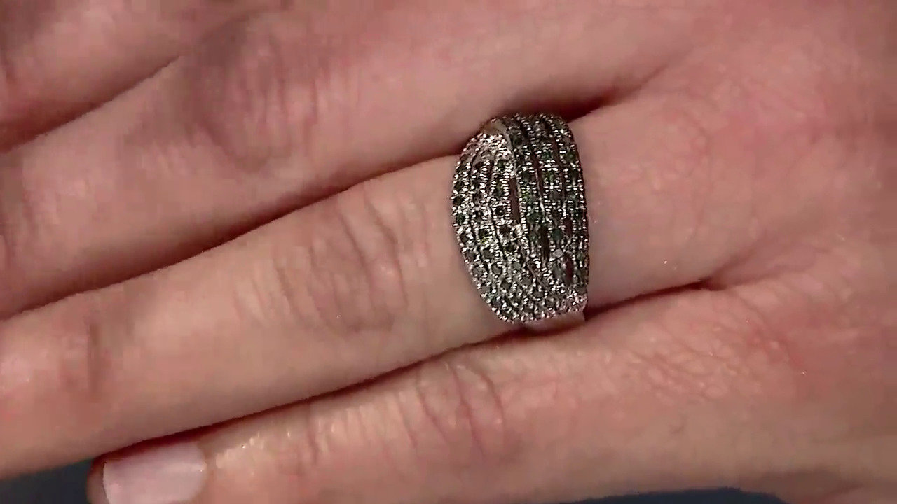 Video Zilveren ring met Fancy diamanten