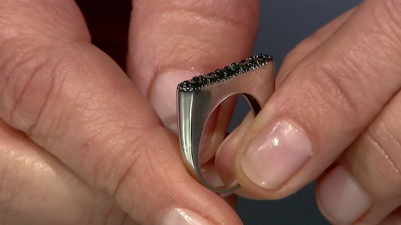 Video Anello placcato in platino con Diamante Fancy