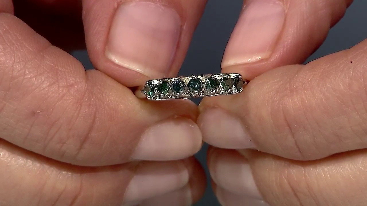 Video Anello da uomo in argento con Diamante Fancy