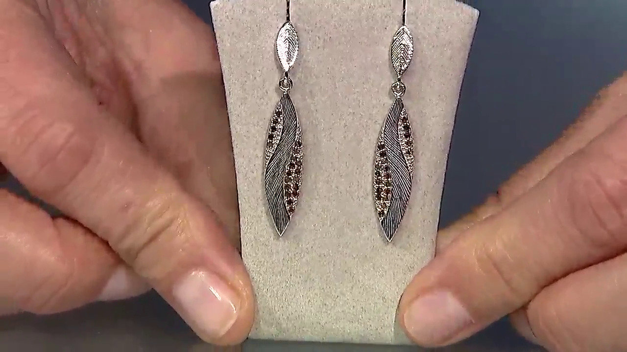 Video Pendientes en plata con Diamante fantasía