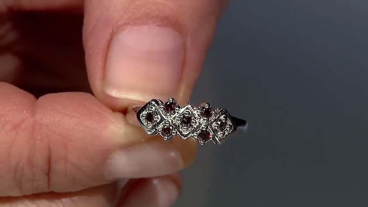 Video Anello placcato in platino con Diamante Fancy