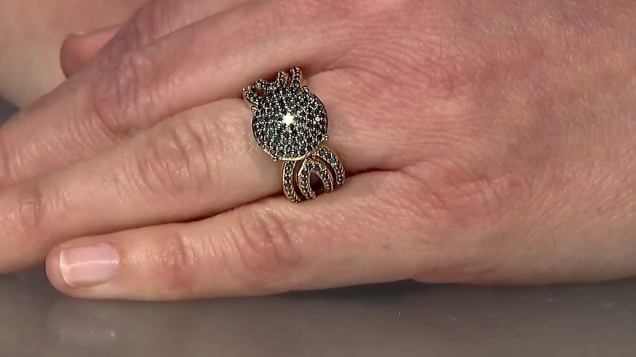Video Fancy-Diamant-Silberring